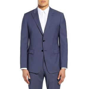 THEORY Mens Chambers Blue Single Breasted Slim Fit Suit Separate Blazer 40L